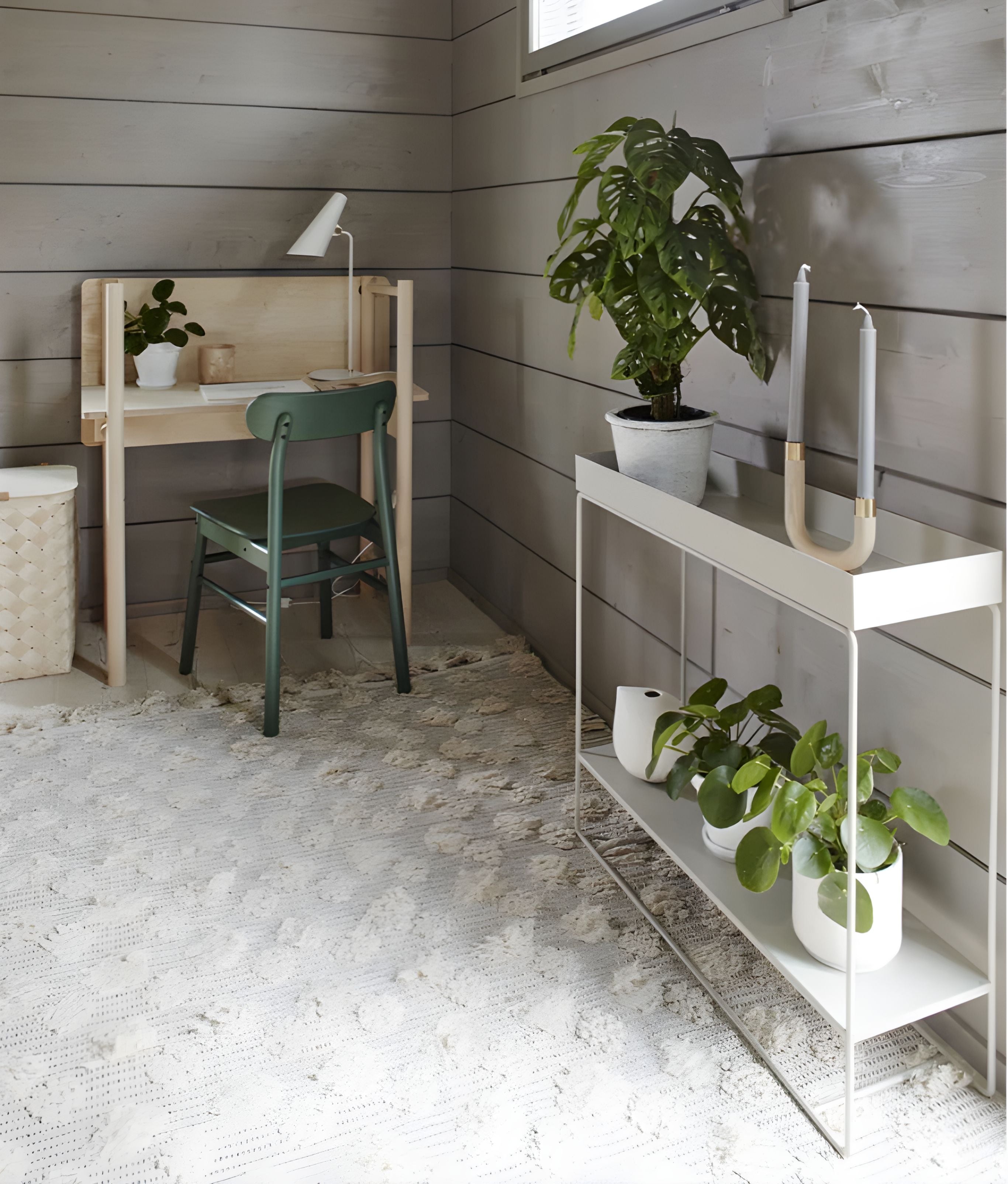 PLANT BOX TWO-TIER console light gray