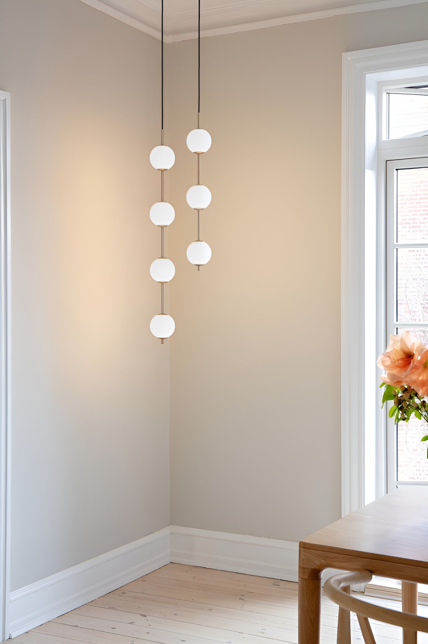 AUDREY pendant lamp white with gold insert