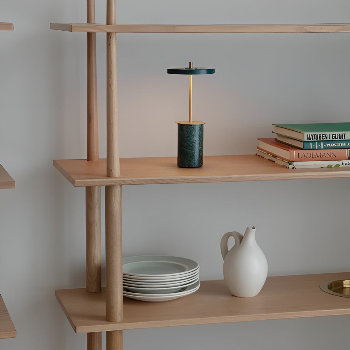 Stolní lampa ASTERIA MOVE MINI zelený mramor se zlatým detailem