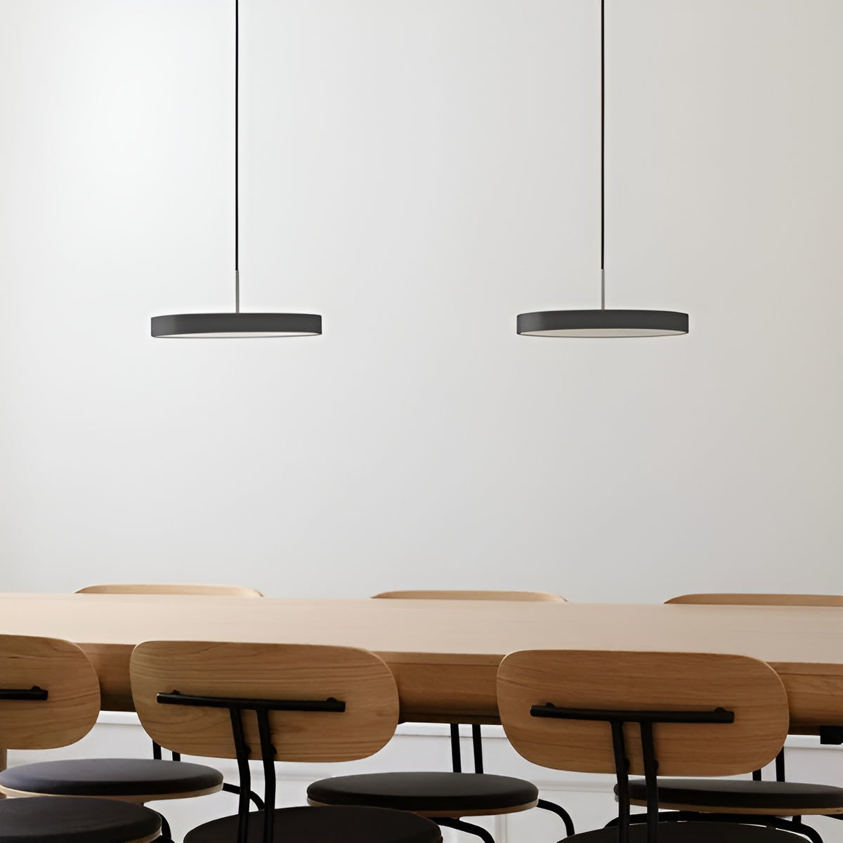 ASTERIA PLUS pendant lamp in anthracite with silver insert