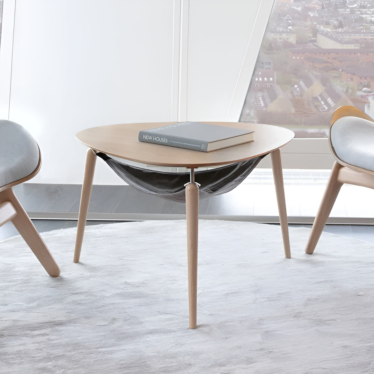 Konferenční stolek HANG OUT dub se stříbrnými podpěrami