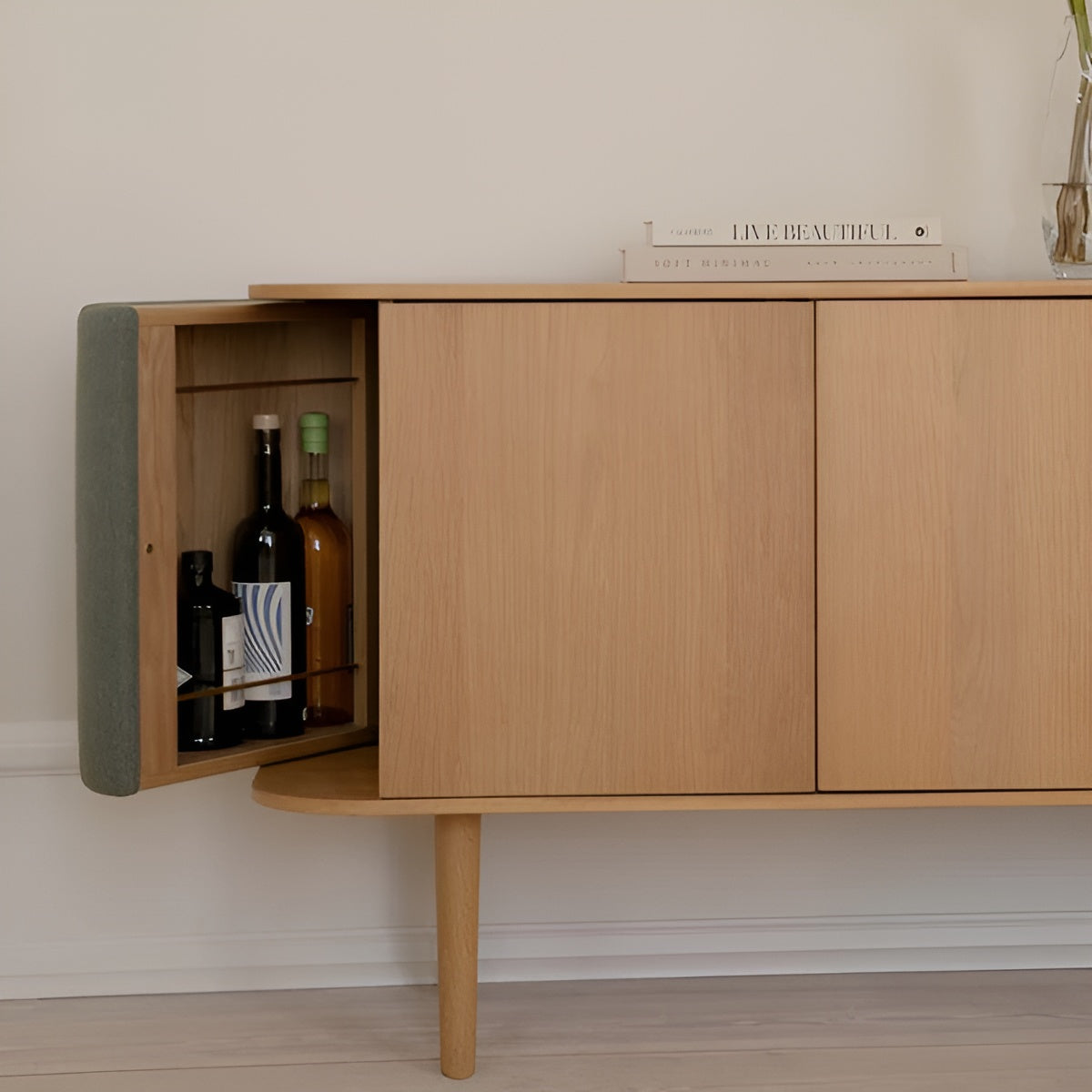 TREASURES green chest of drawers with oak