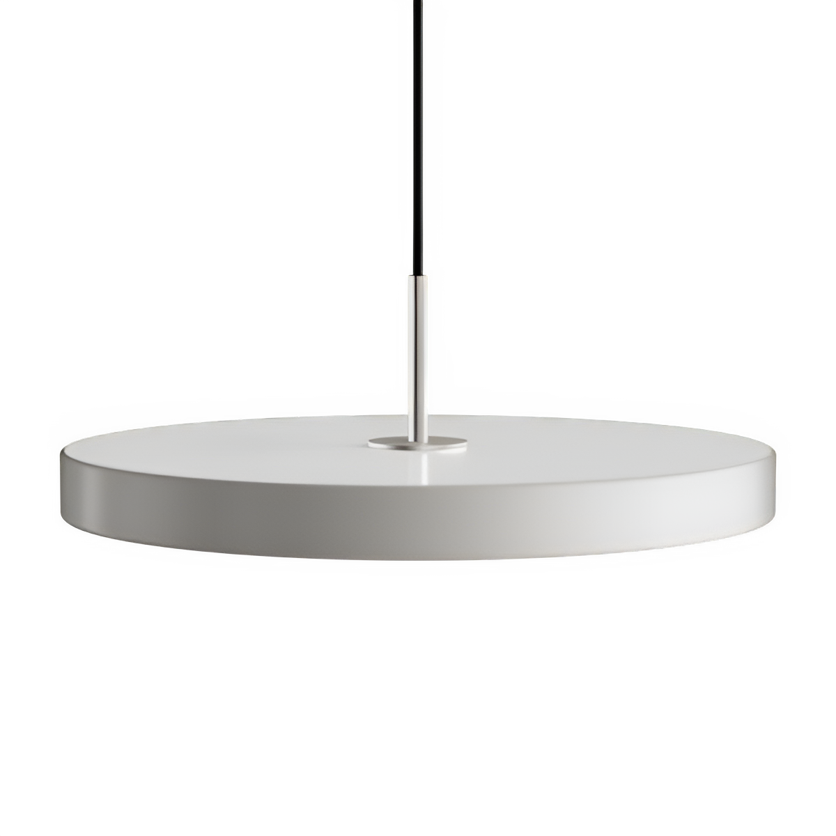 ASTERIA PLUS pendant lamp in light gray with silver insert