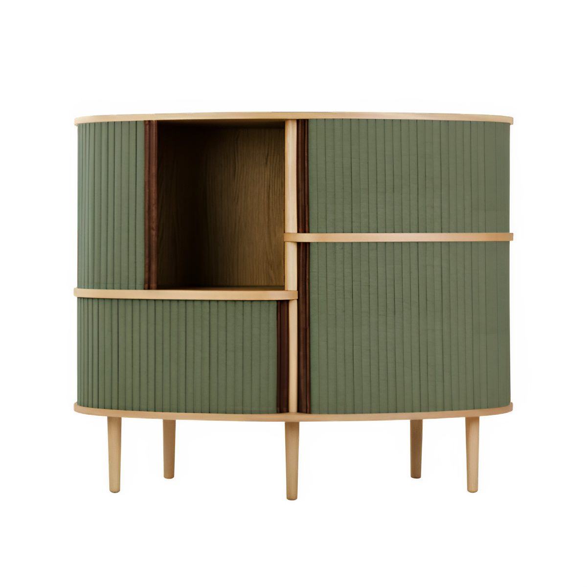 Komoda ODVAŽNÁ zelená s dubem