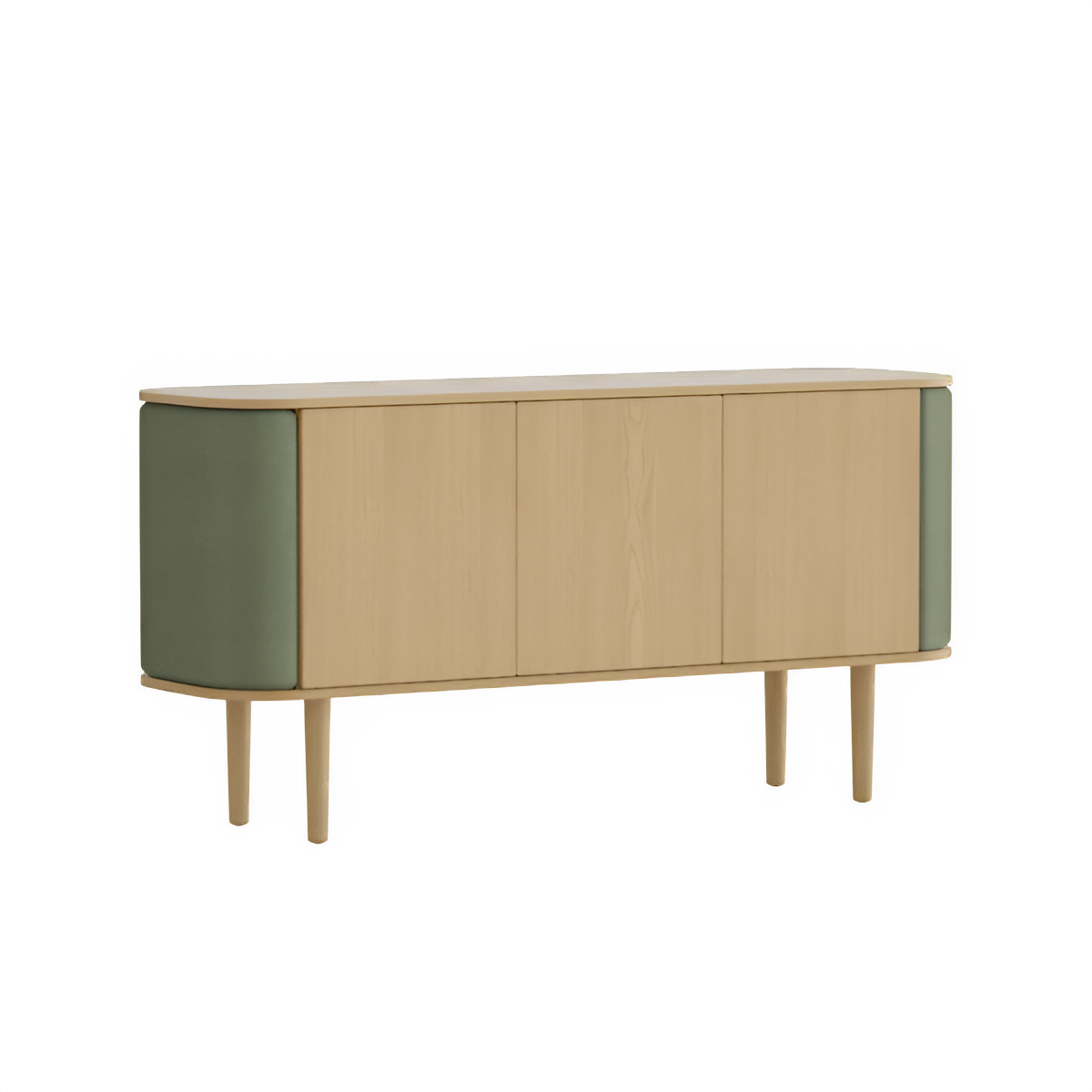 TREASURES green chest of drawers with oak