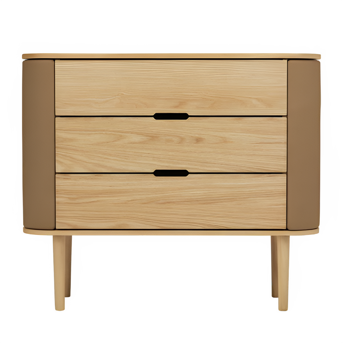 TREASURES cabinet in caramel with an oak base