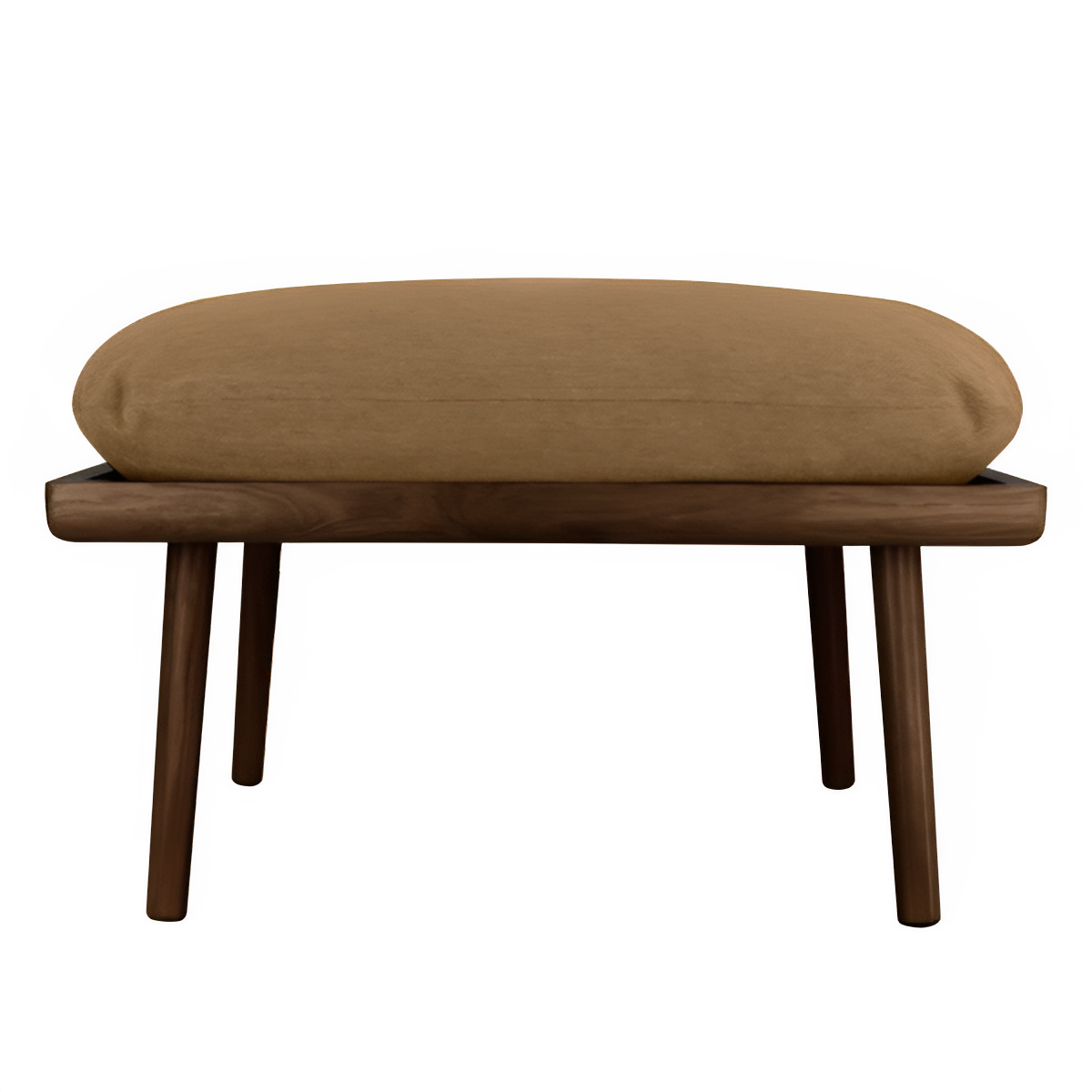 Puf LOUNGE AROUND SHUFFLE karamelový s tmavě dubovým podstavcem