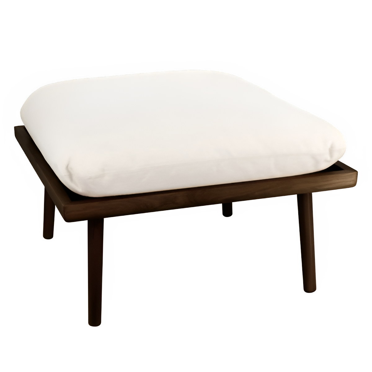 Lounge Around Shuffle Pouf beige with dark oak base