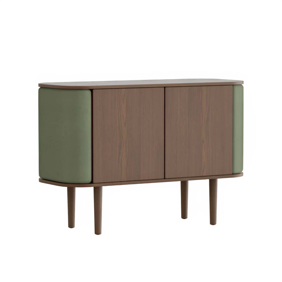 TREASURES chest of drawers green with dark oak
