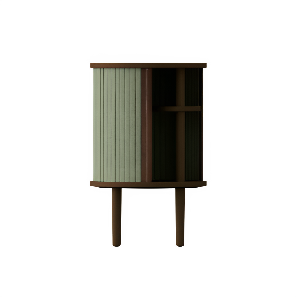 AUDACIOUS green side table with dark oak