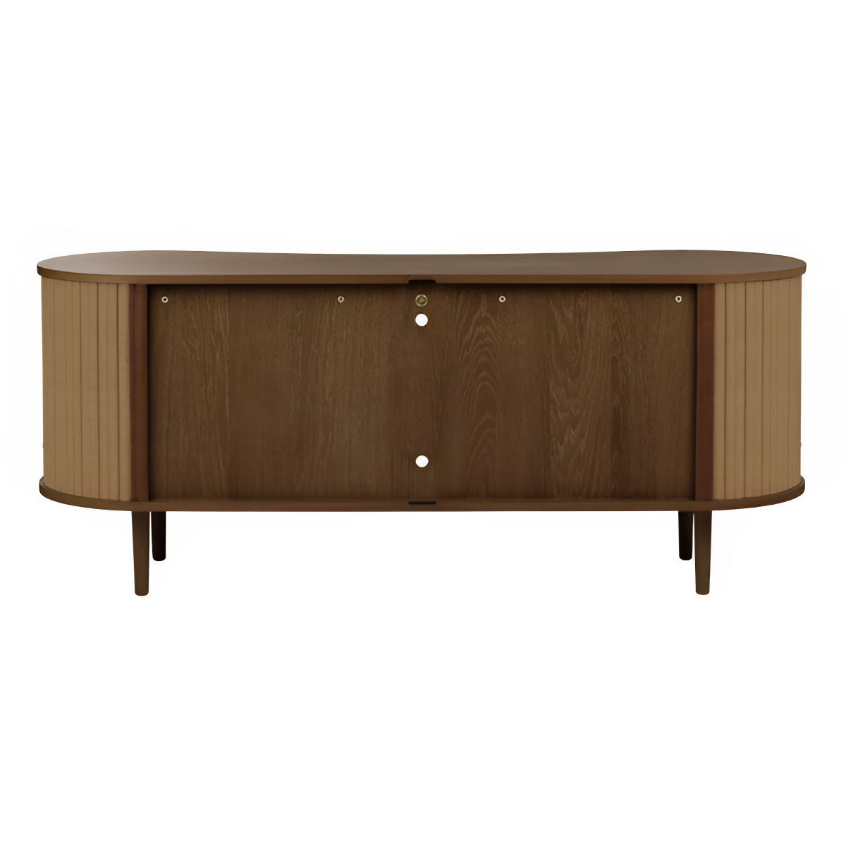 AUDACIOUS caramel RTV cabinet with a dark oak base