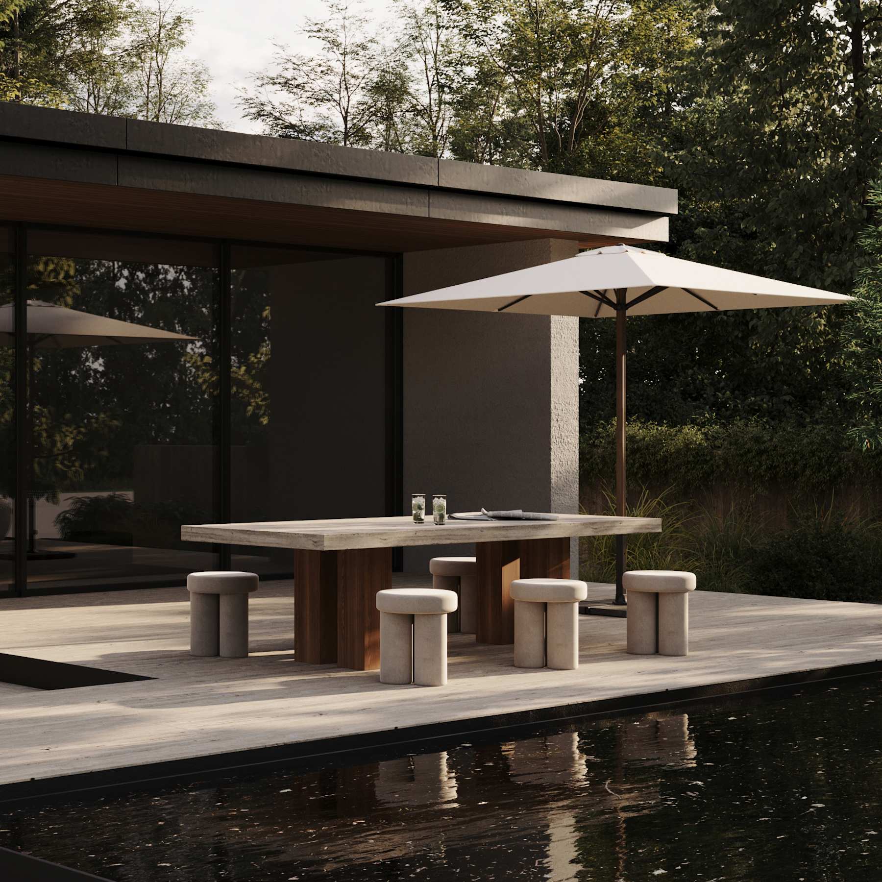 BIG FOOT stool warm gray