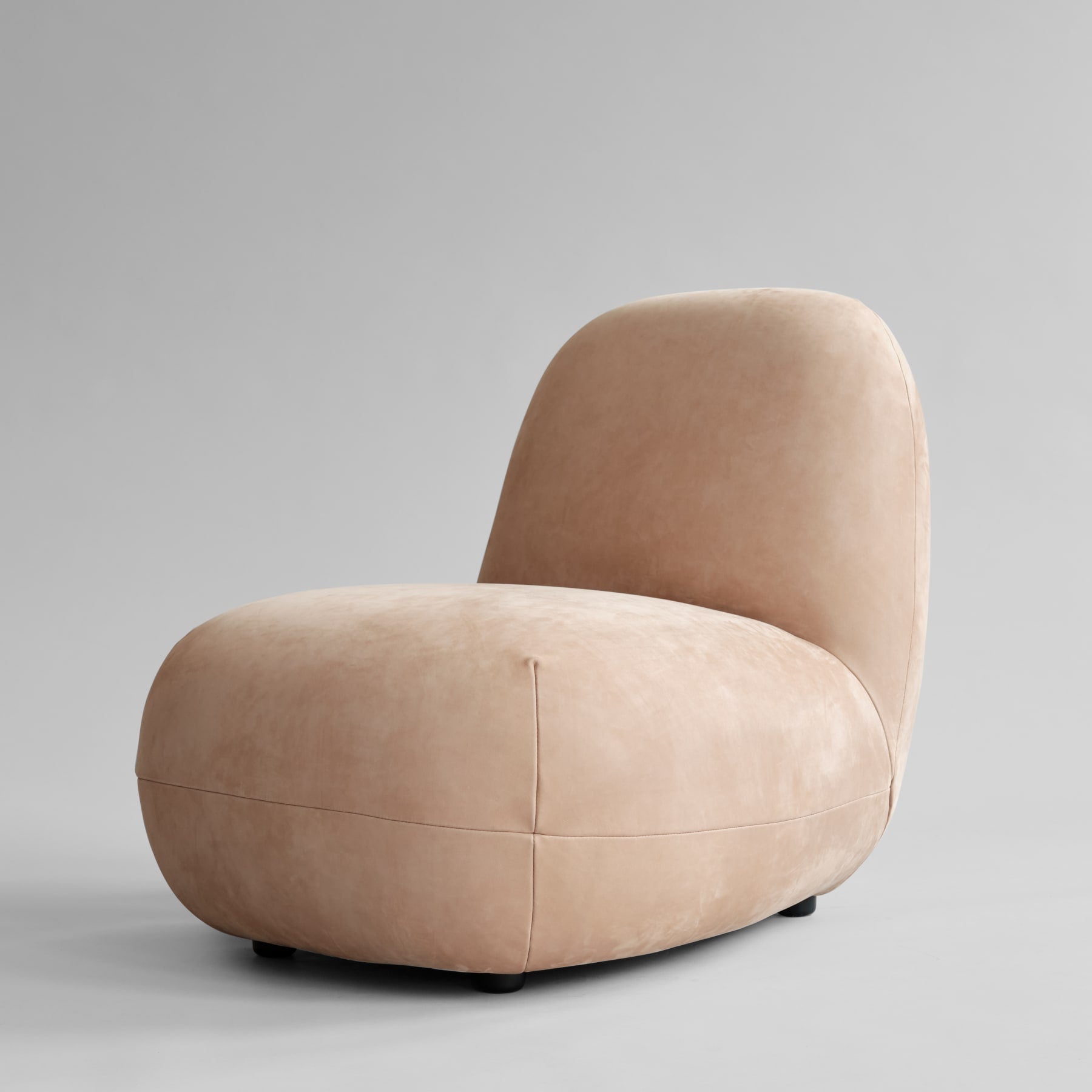 TOE FLAT armless armchair beige nubuck leather