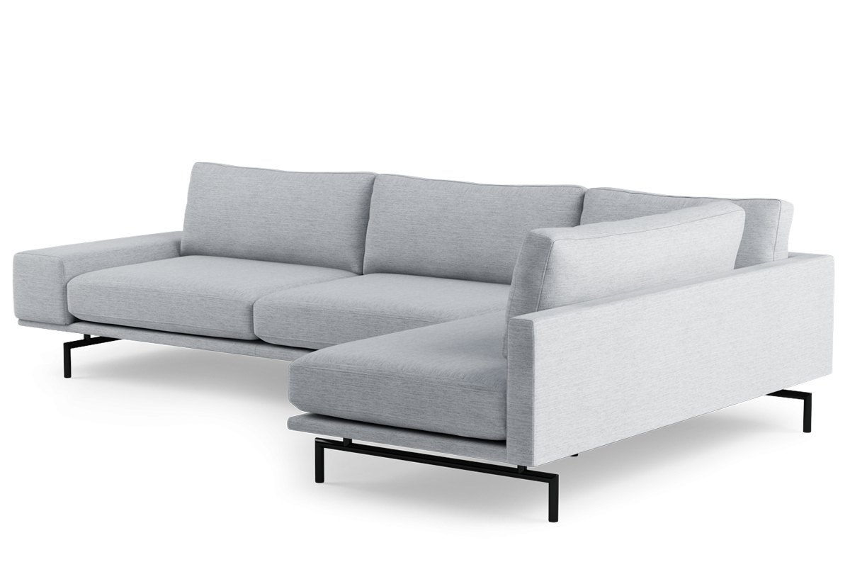 Brixton Upholstered Right-Hand Corner Sofa for 4 People with Black Base