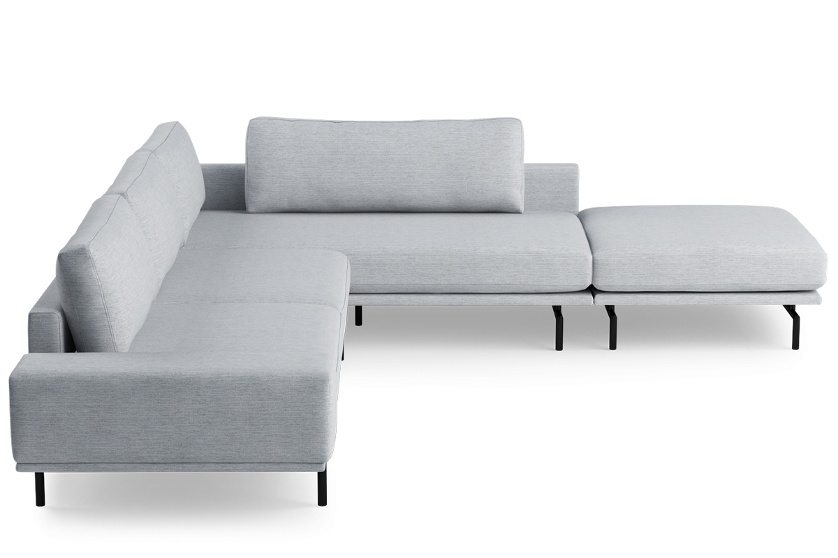 Brixton Upholstered Right-Hand Corner Sofa for 5 People with Black Base