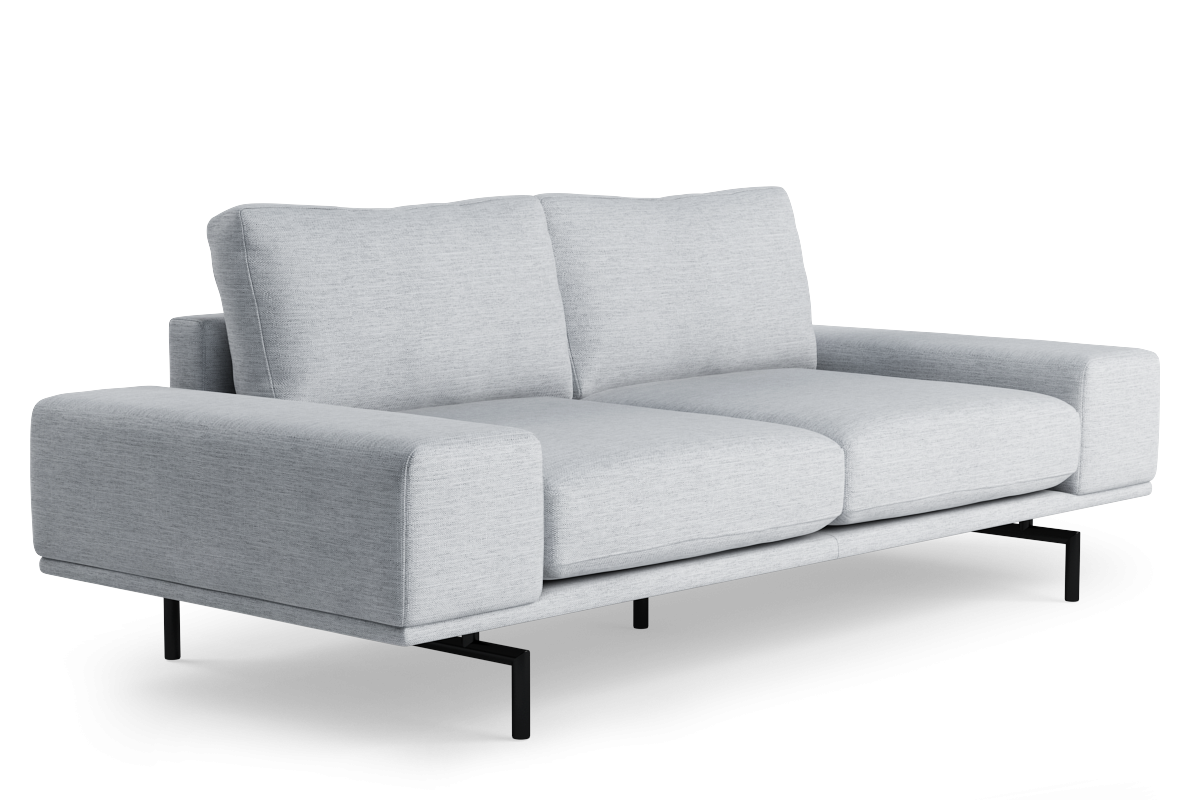 Pohovka 2-osobová BRIXTON čalouněná s černým podstavcem