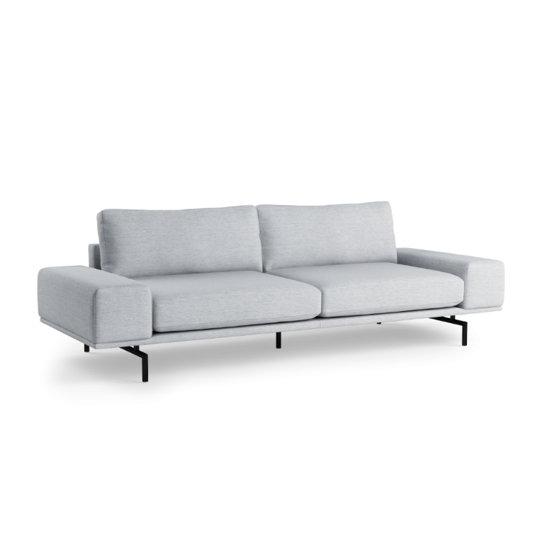 3-Seater Sofa BRIXTON Upholstered with Black Base