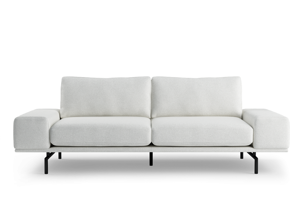 2.5-Seater Sofa BRIXTON Upholstered with Black Base