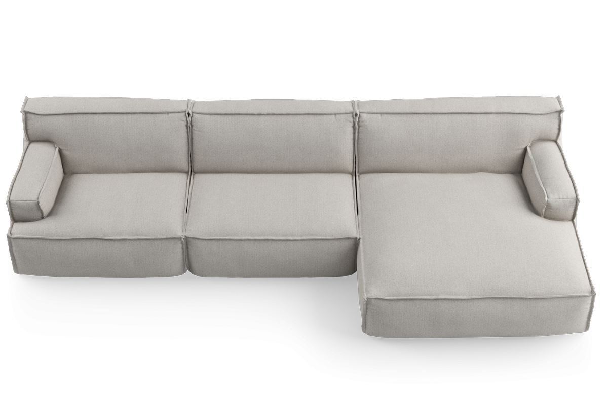 Right-facing modular sofa for 4 people DRIFTER upholstered
