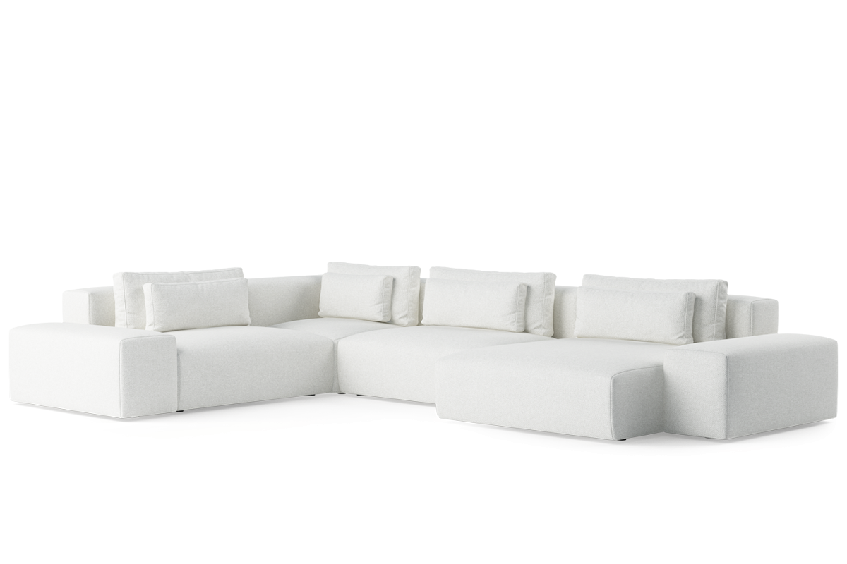 Left-facing U-shaped modular sofa FLAVIO upholstered