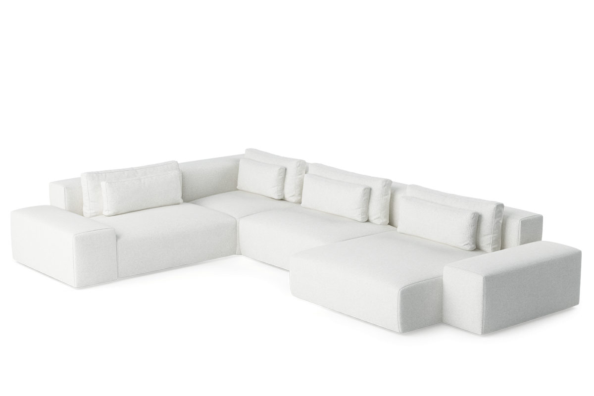 Left-facing U-shaped modular sofa FLAVIO upholstered