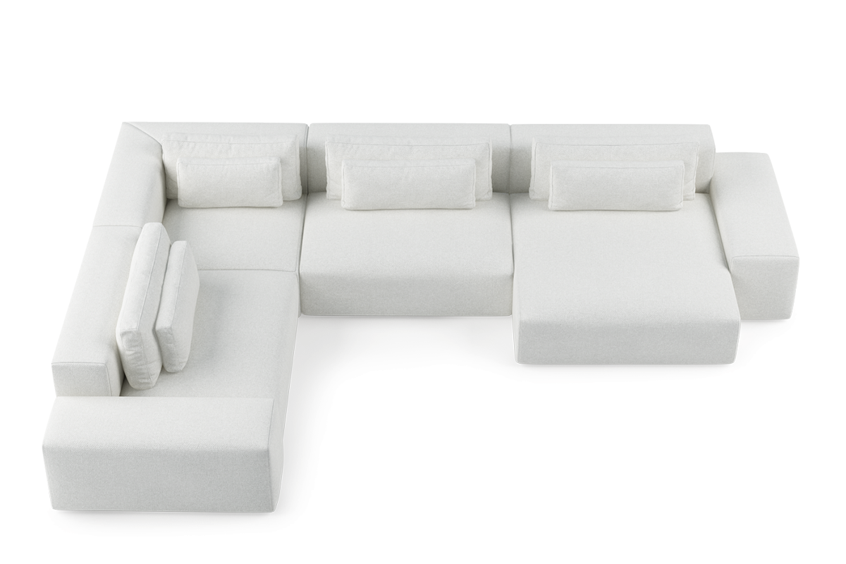 Left-facing U-shaped modular sofa FLAVIO upholstered