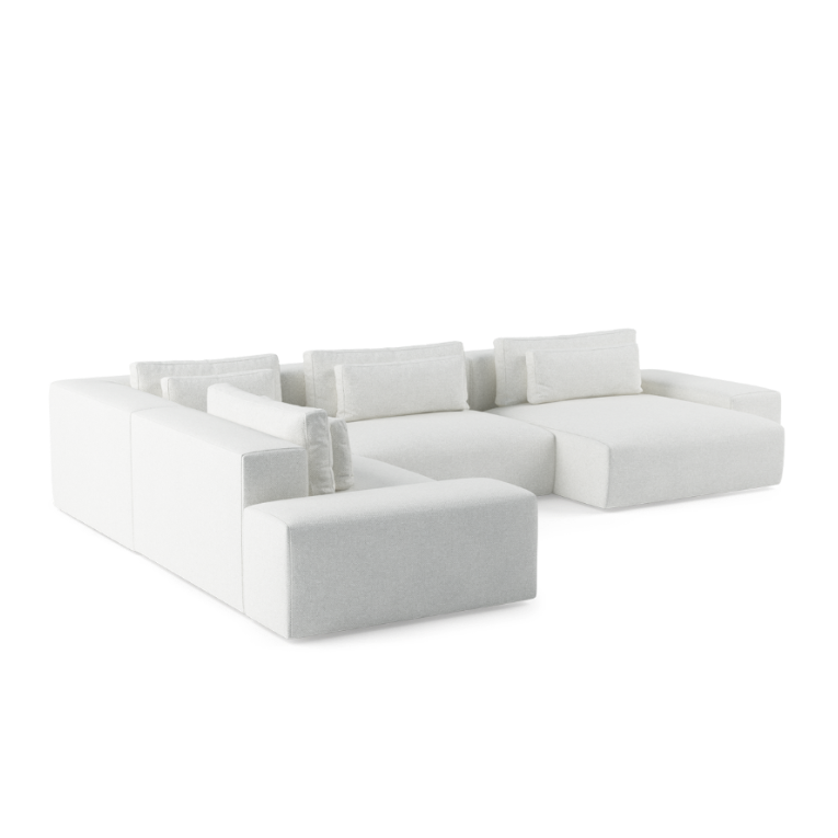 Left-facing U-shaped modular sofa FLAVIO upholstered