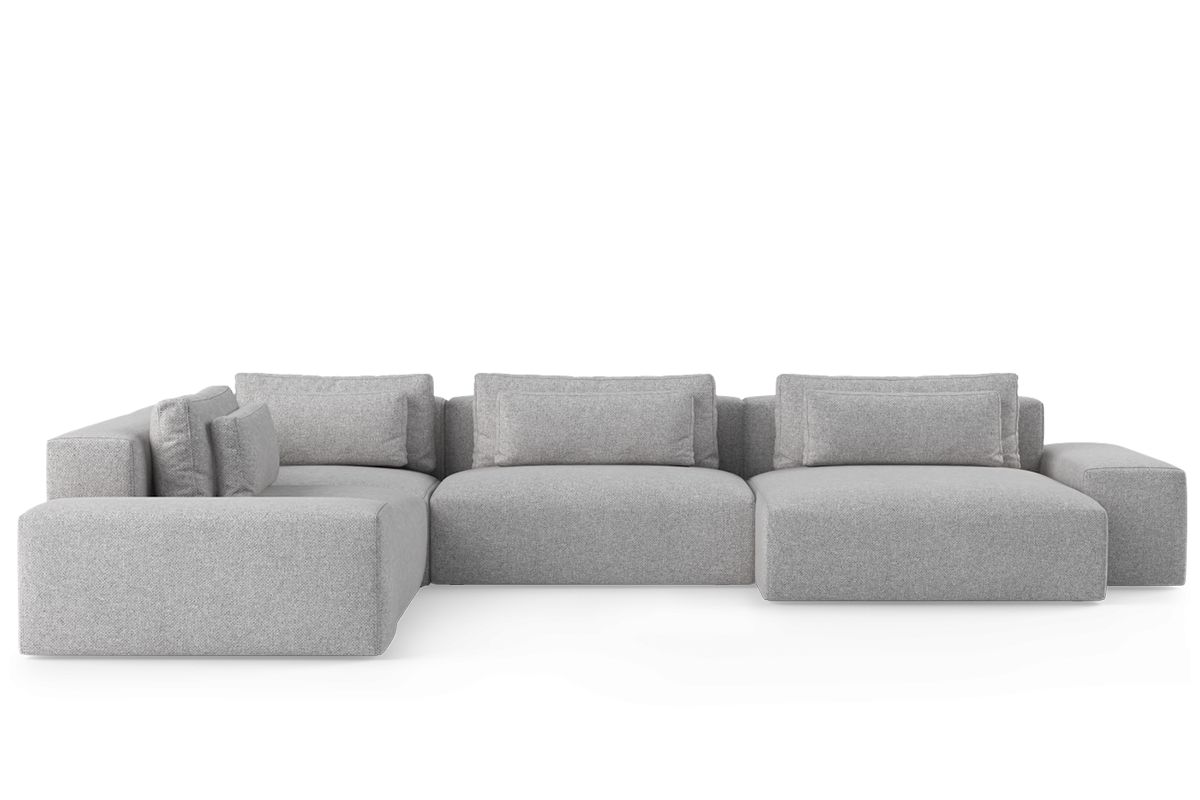 Left-facing U-shaped modular sofa FLAVIO upholstered