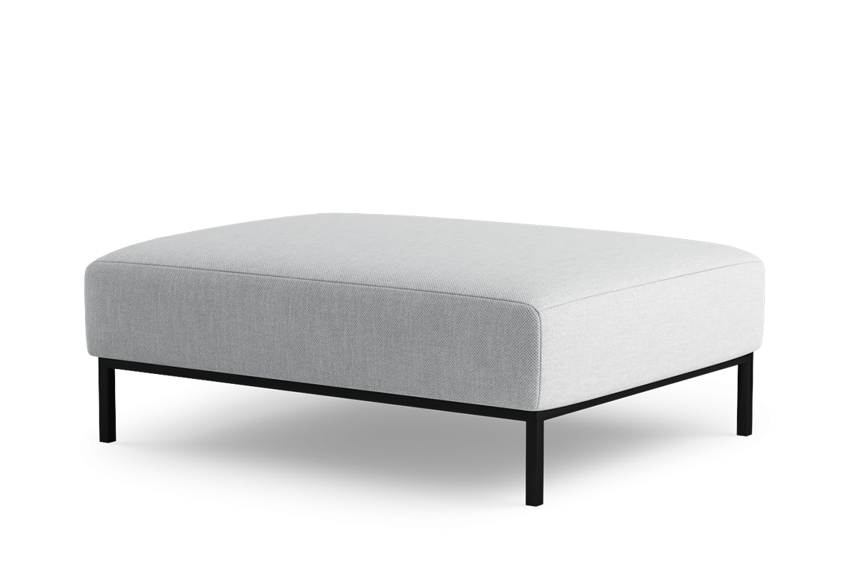Puf HOLDEN čalouněný s černým podstavcem