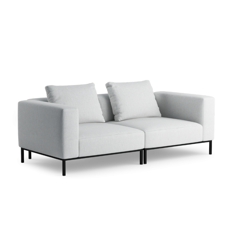 2-Seater Modular Sofa HOLDEN Upholstered with Black Base