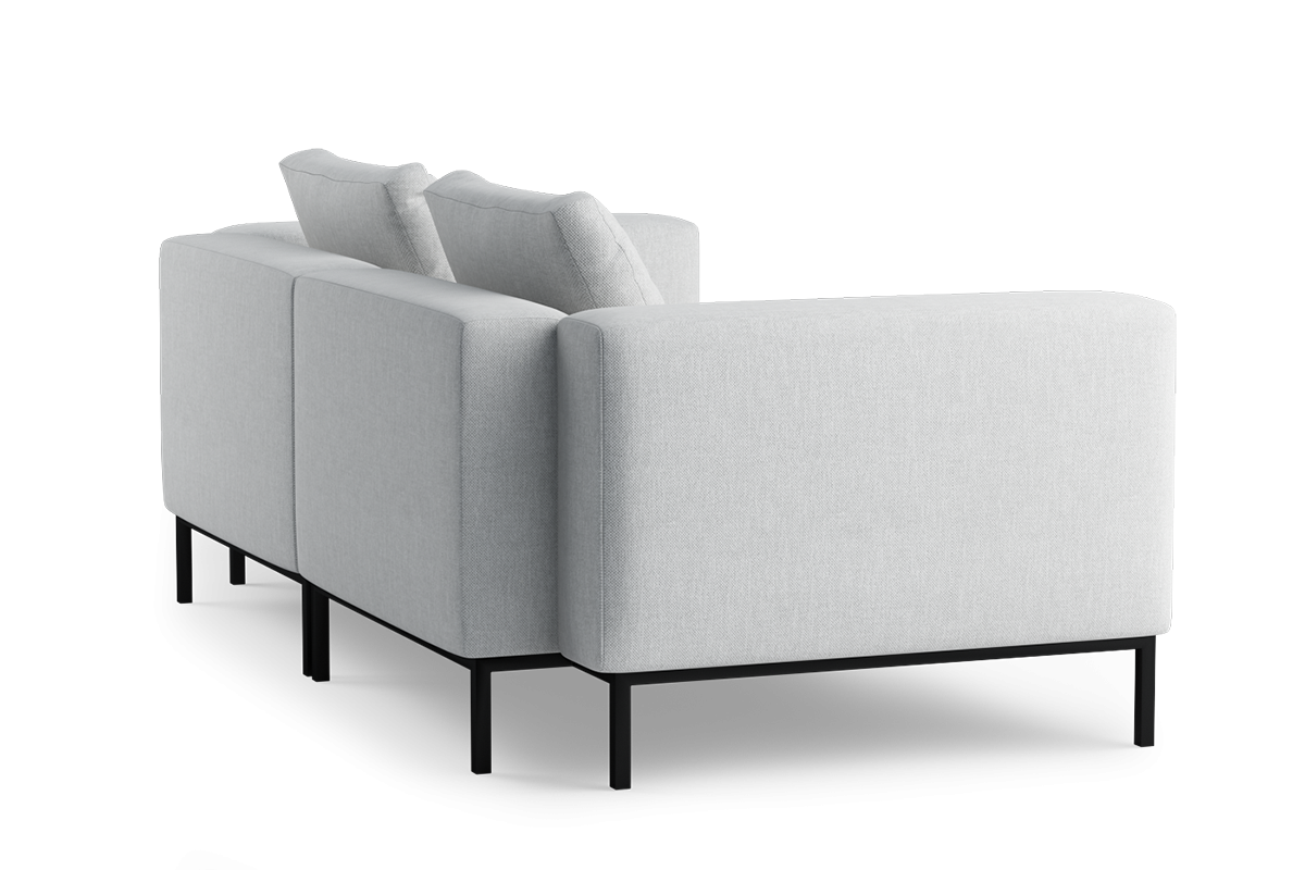2-Seater Modular Sofa HOLDEN Upholstered with Black Base