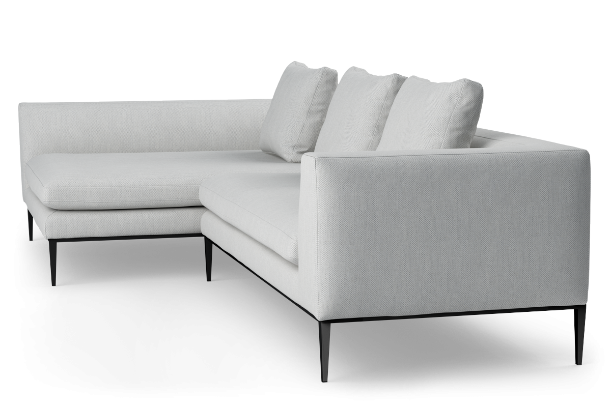 3-místný levostranný rohový NASH potahovaný s černým podstavcem