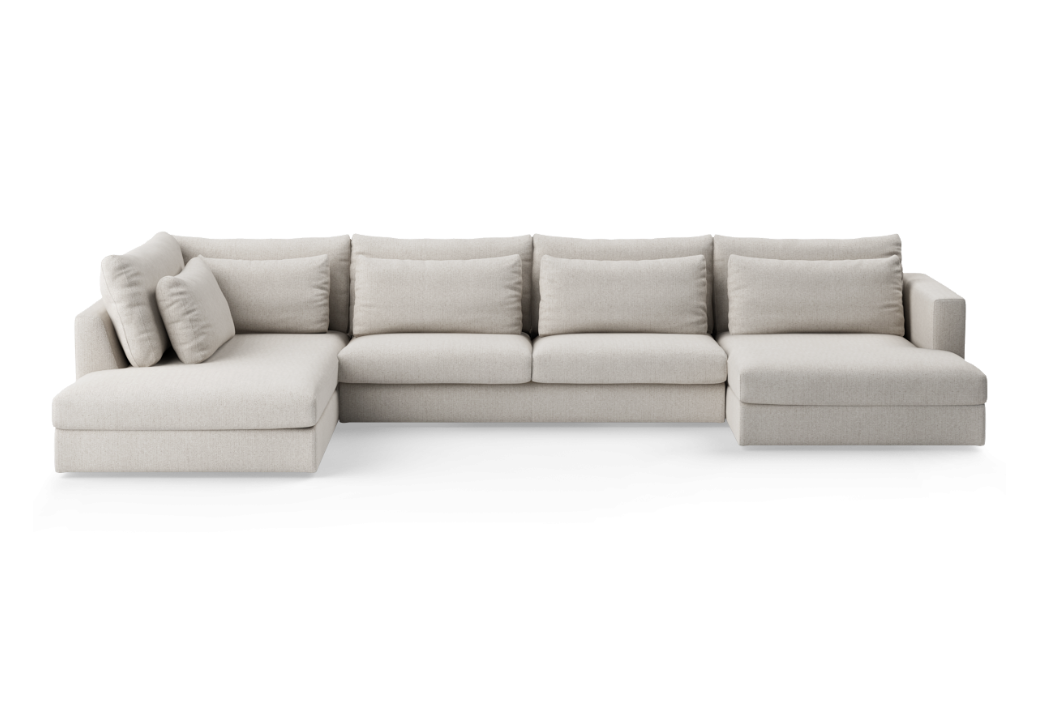 NUVIA Left-Handed Modular Sofa for 6 People, Upholstered