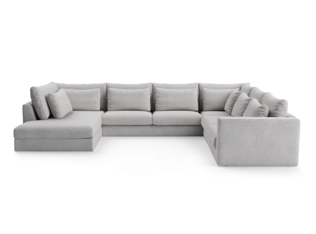 Right-facing U-shaped modular sofa NUVIA upholstered
