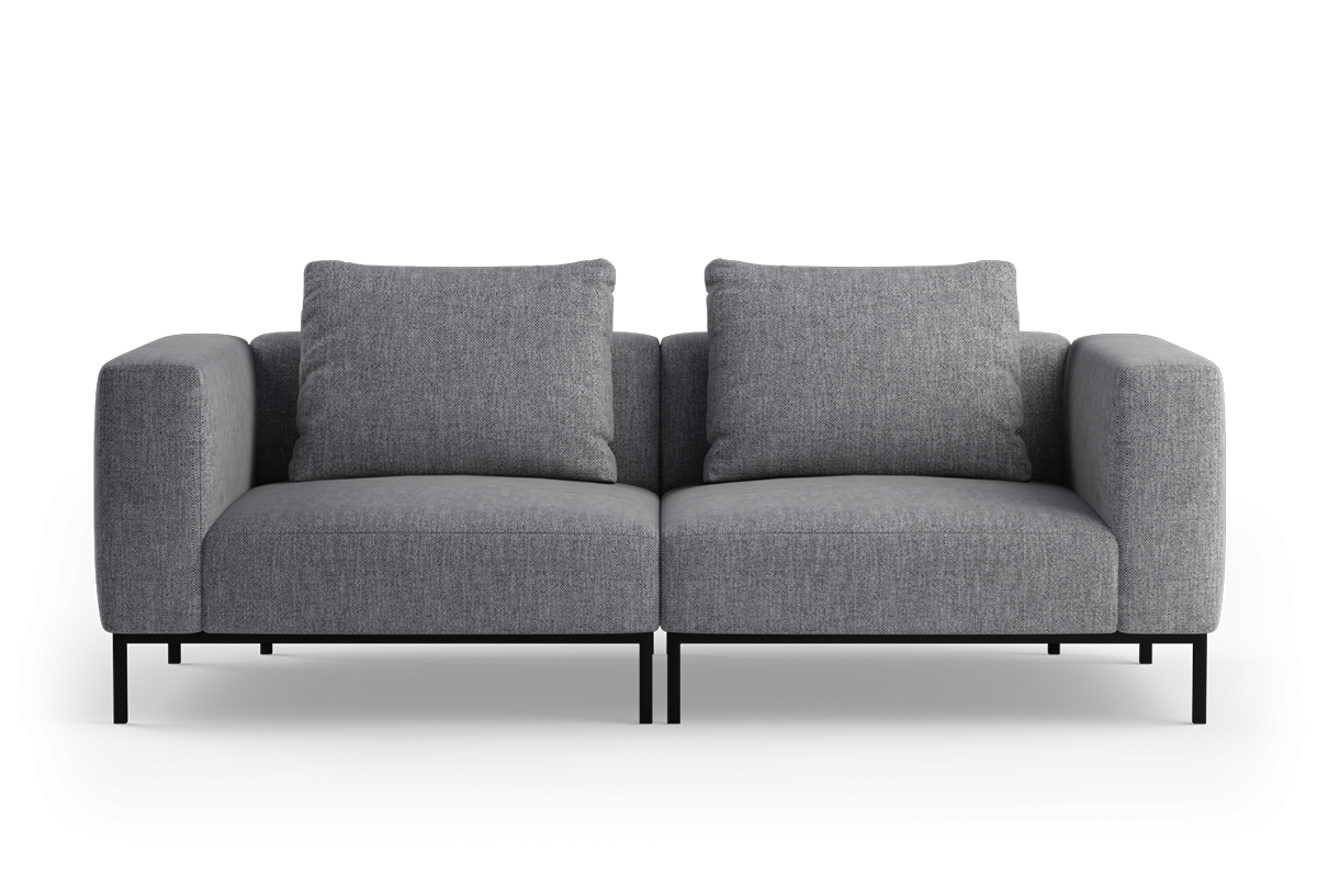 2-Seater Modular Sofa HOLDEN Upholstered with Black Base