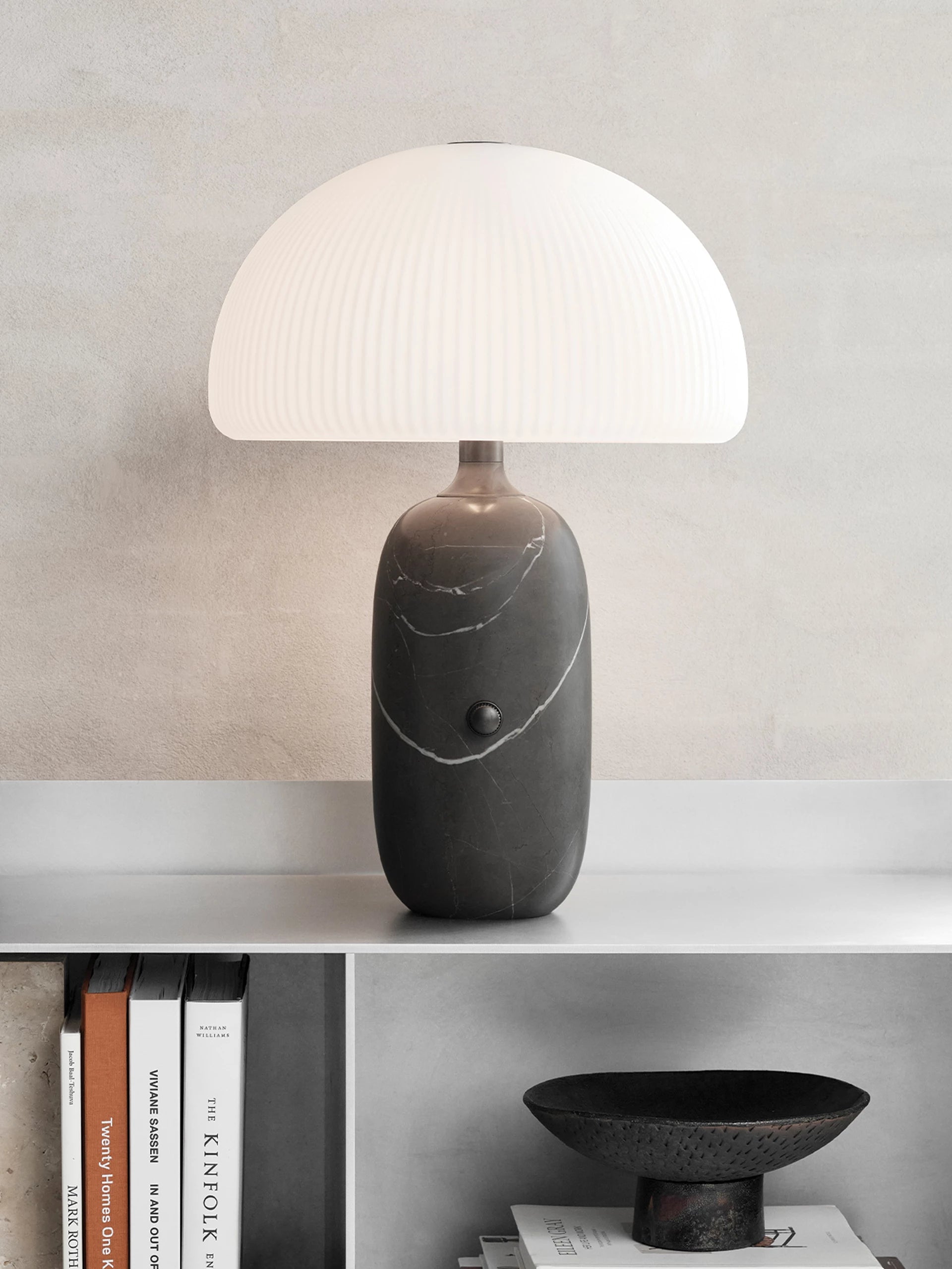 Stolní lampa SCULPTURE šedý mramor