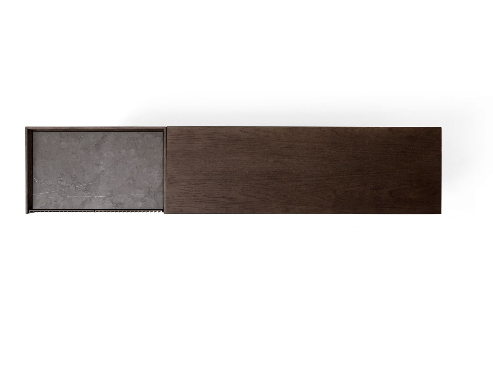 H5 Wall-Mounted Cabinet Dark Oak Veneer with Gray Marble Top