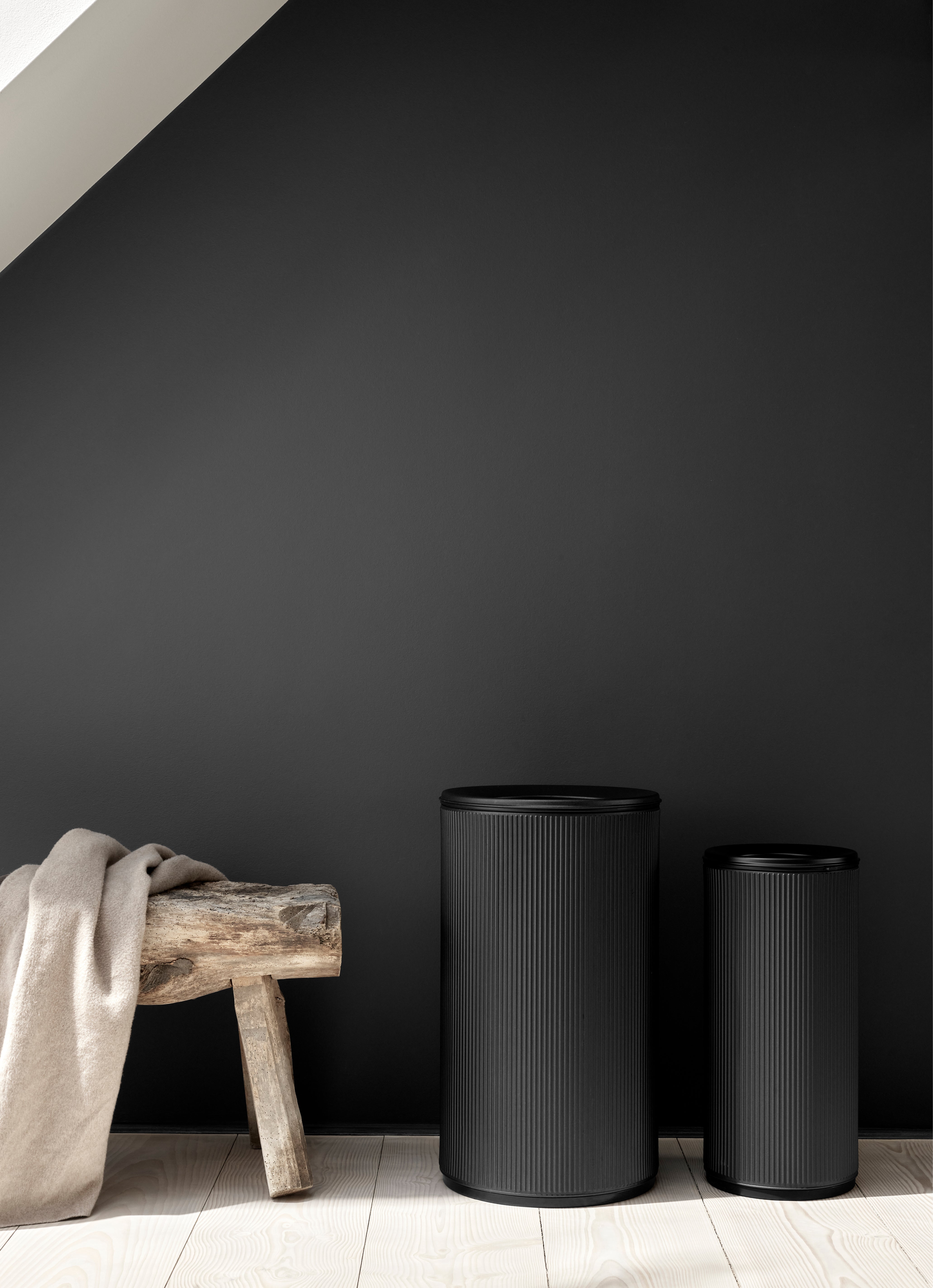 OPEN TOP black waste bin