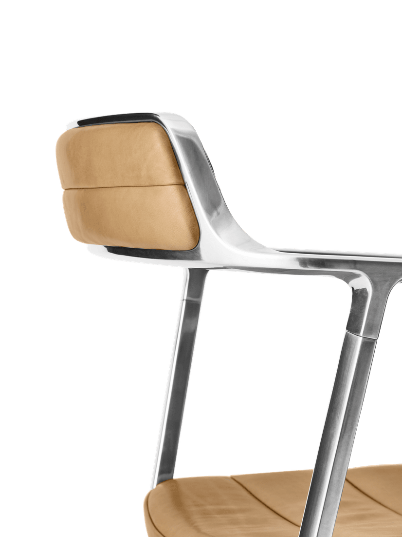 Chair 451 caramel leather with metal base