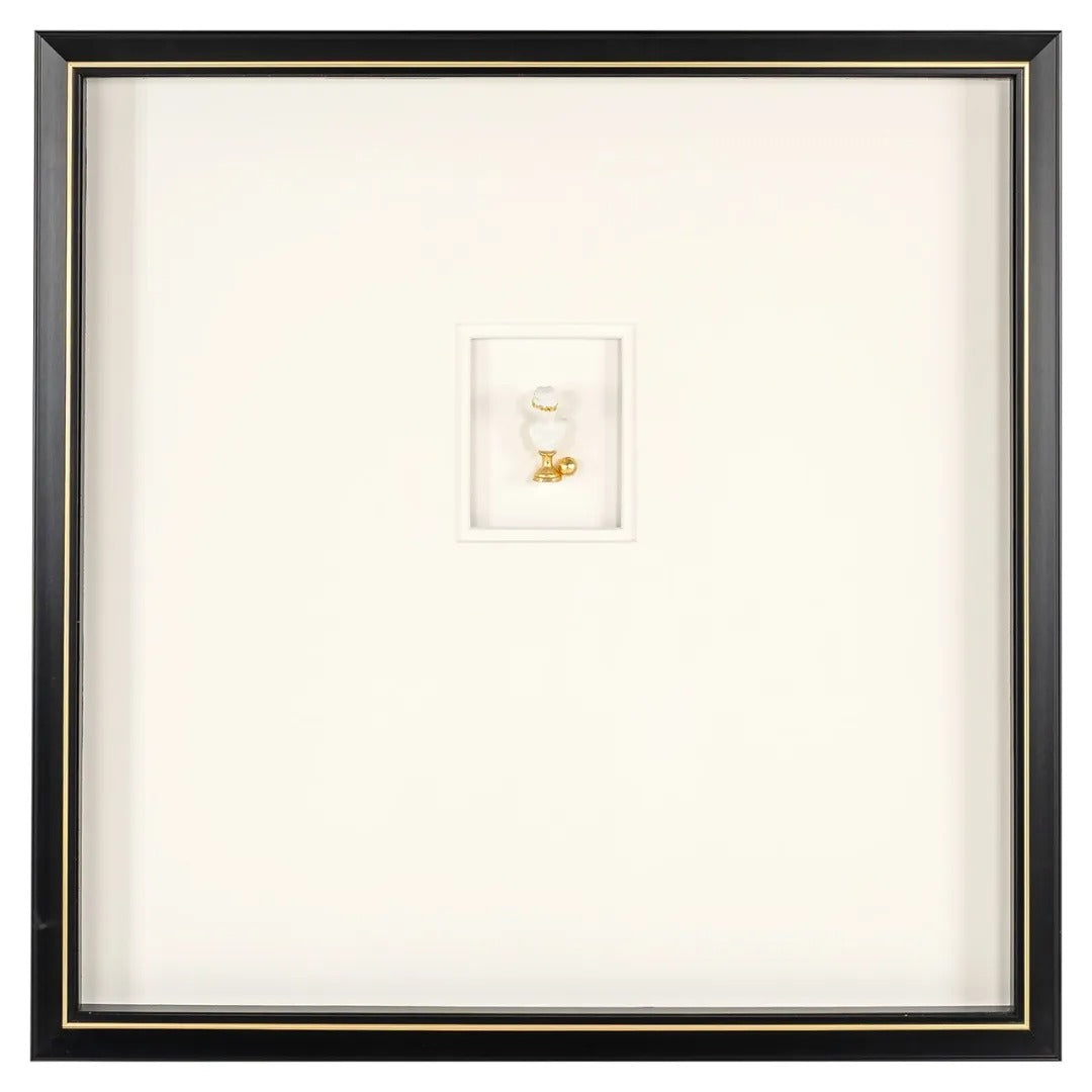 Obraz HANNA béžový s černým rámem