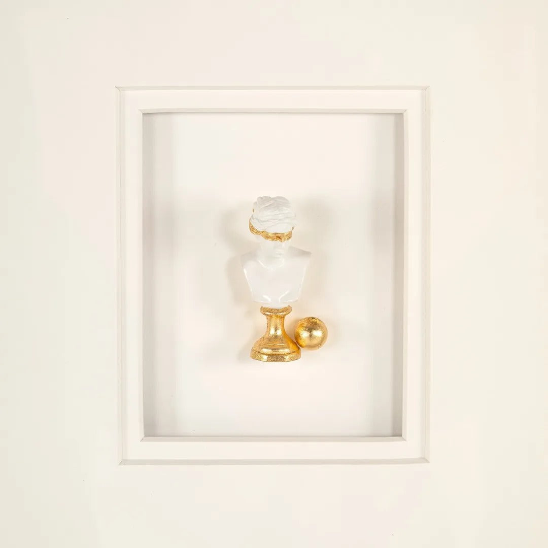 Obraz HANNA beżowy z czarną ramą