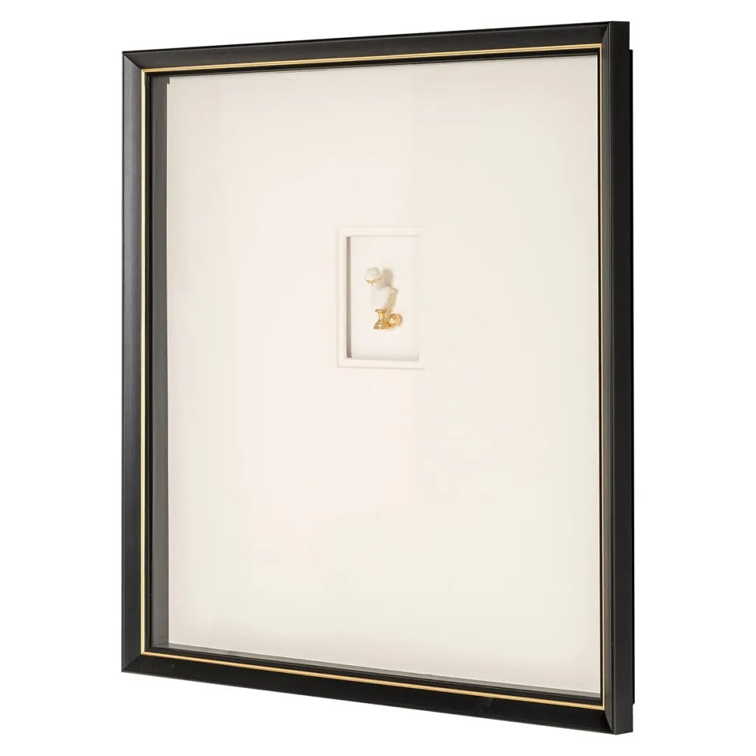 Obraz DANNI béžový s černým rámem