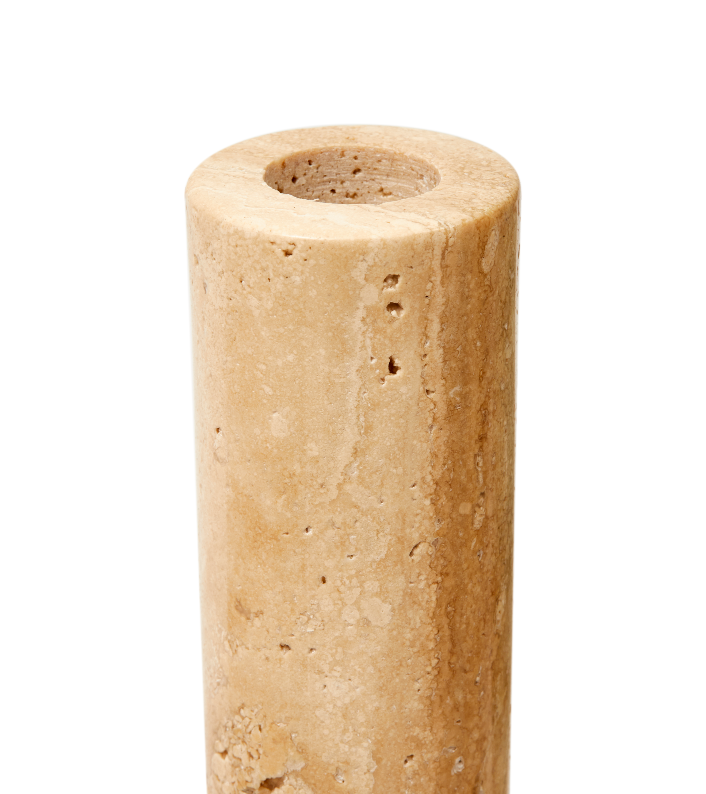 HERITAGE BELL beige travertine candlestick