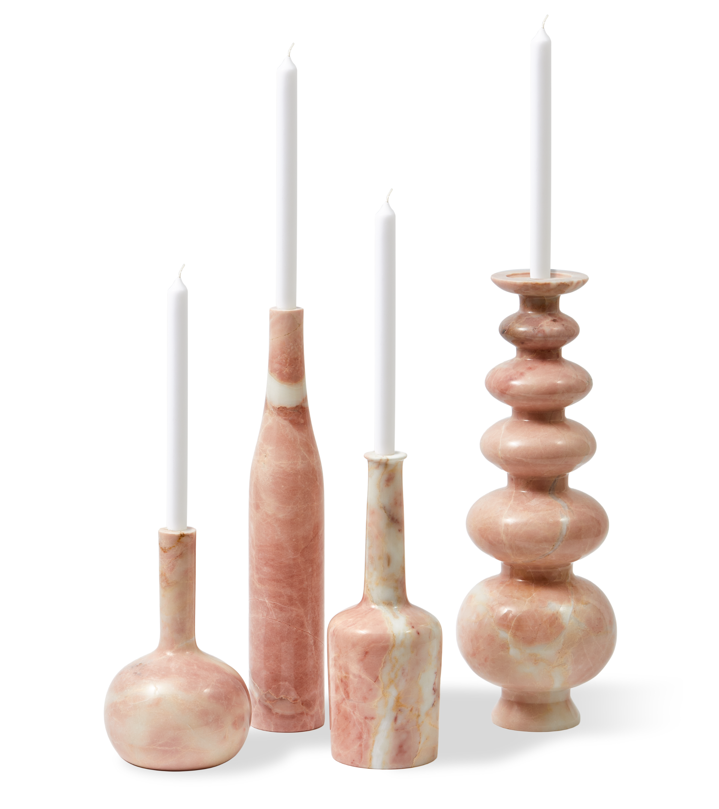 HERITAGE SPHERE candle holder light pink marble
