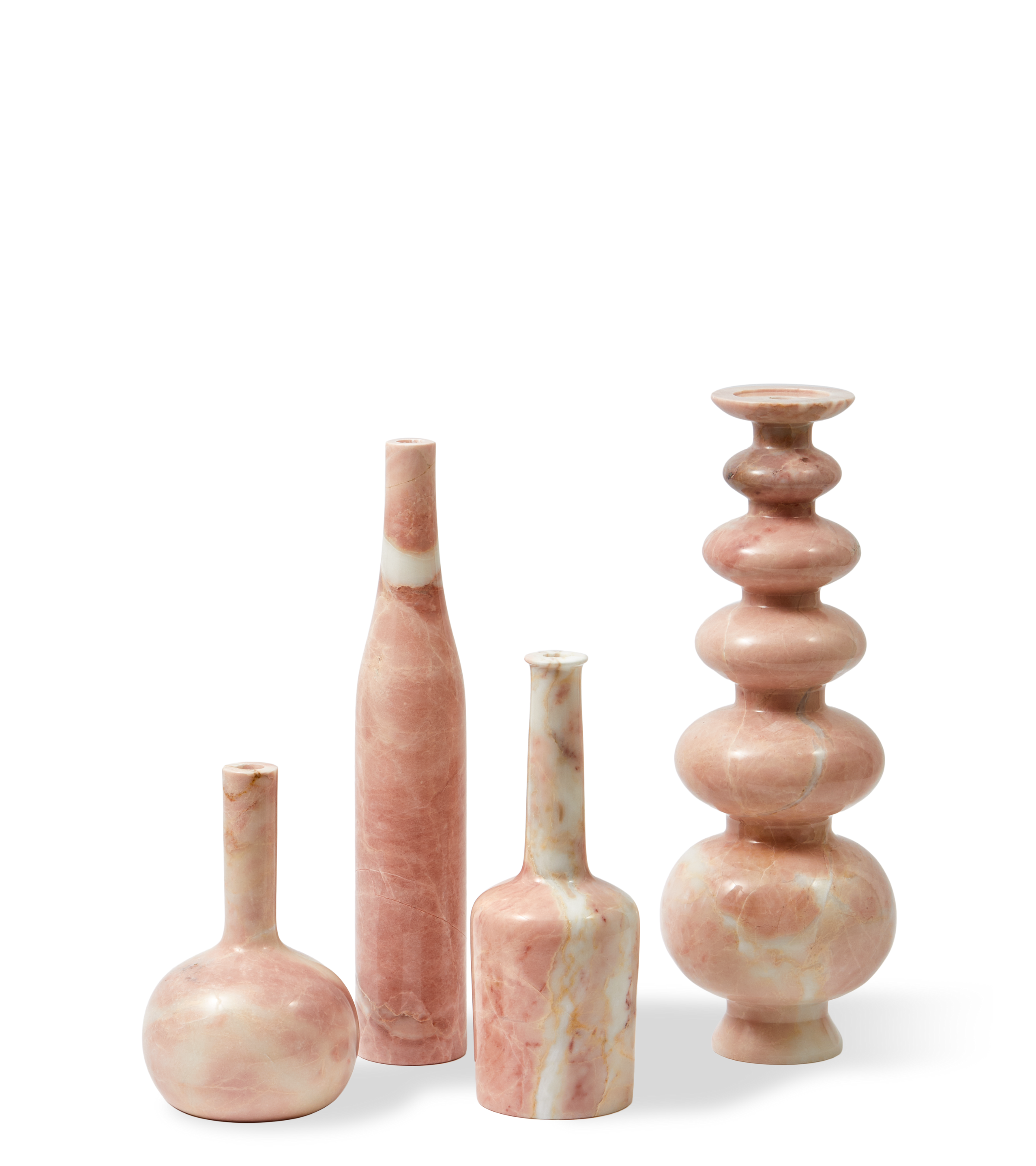 HERITAGE BOTTLE candle holder light pink marble