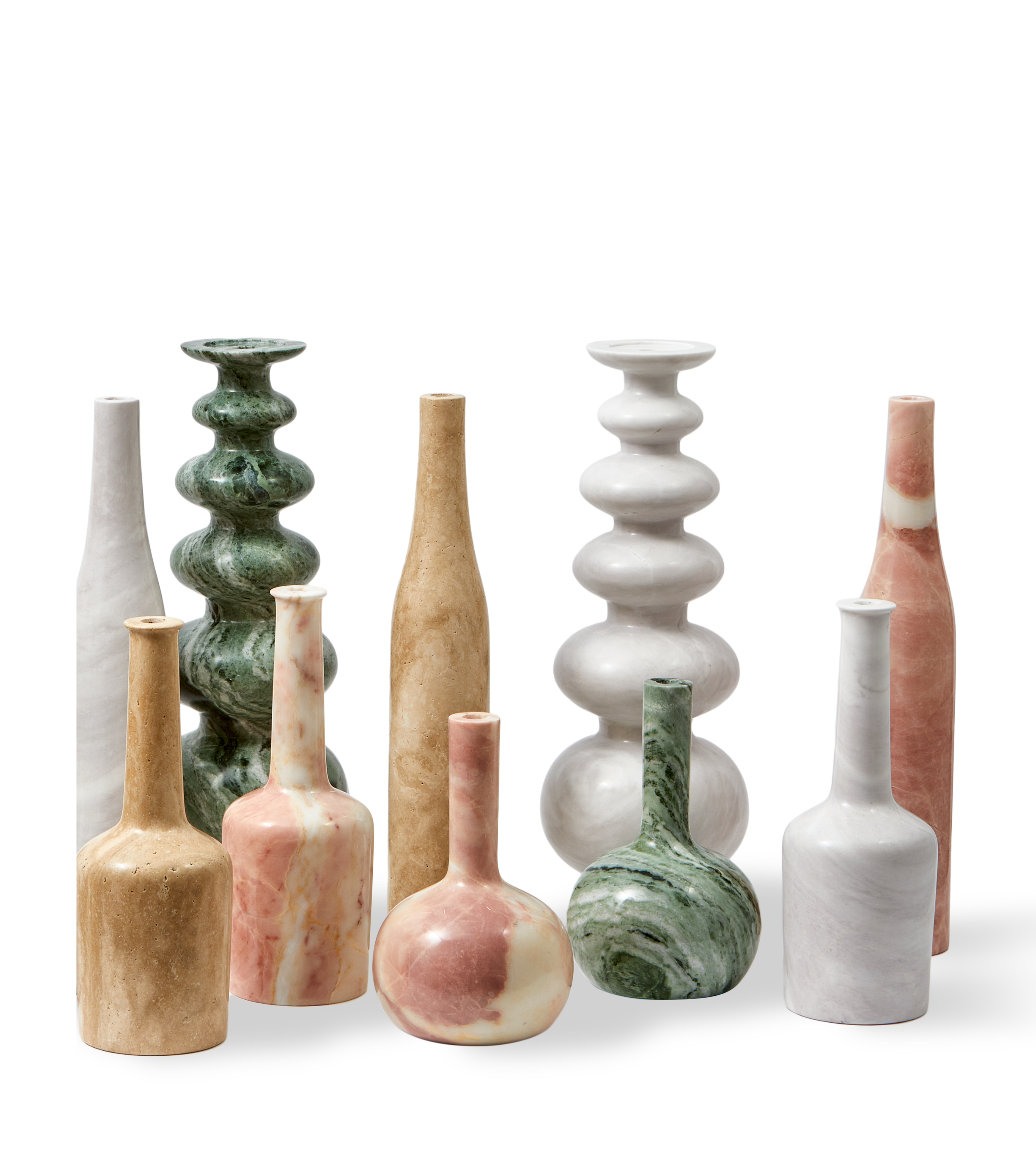 HERITAGE BOTTLE candle holder light pink marble