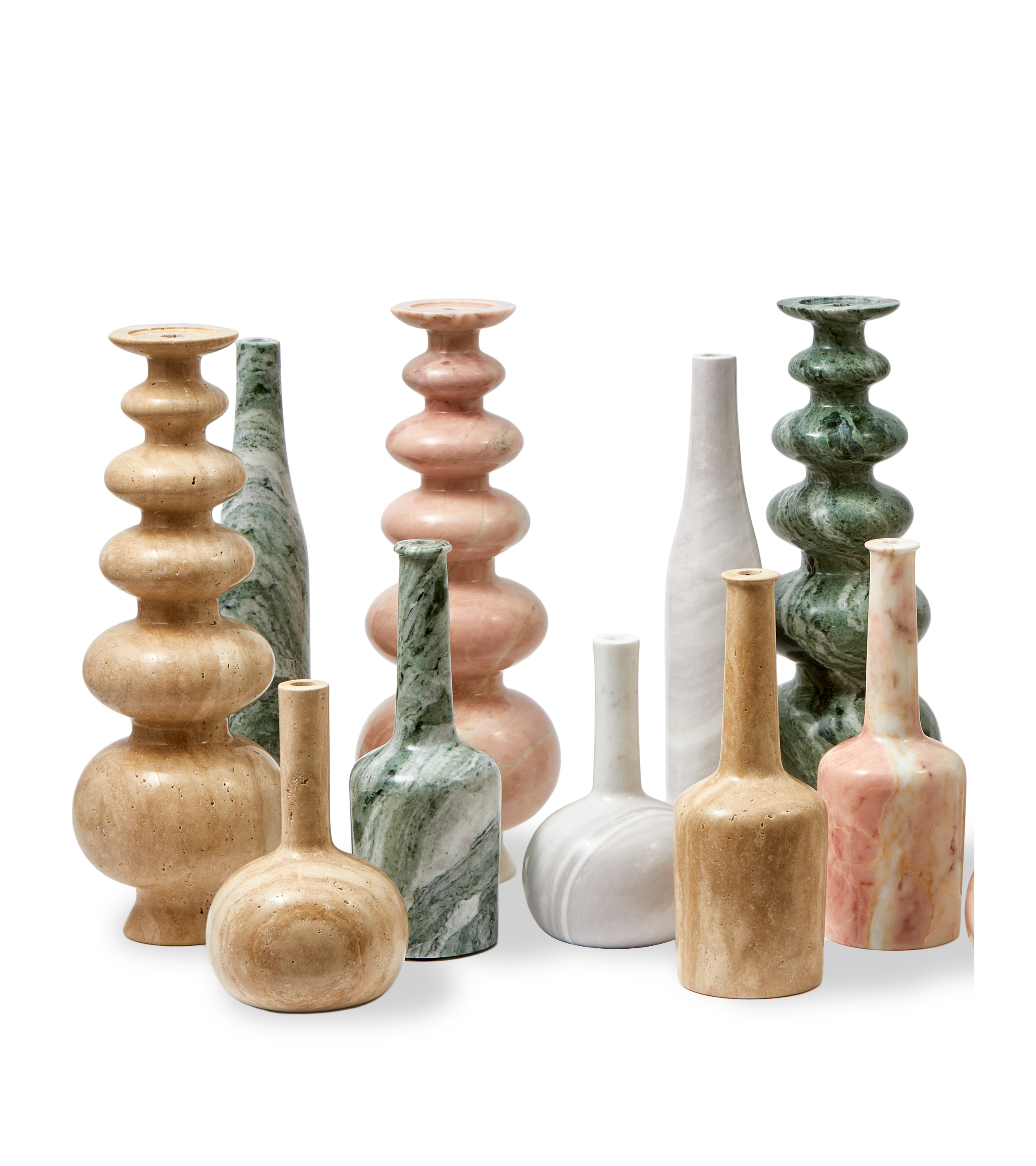 HERITAGE WHISKEY beige travertine candlestick