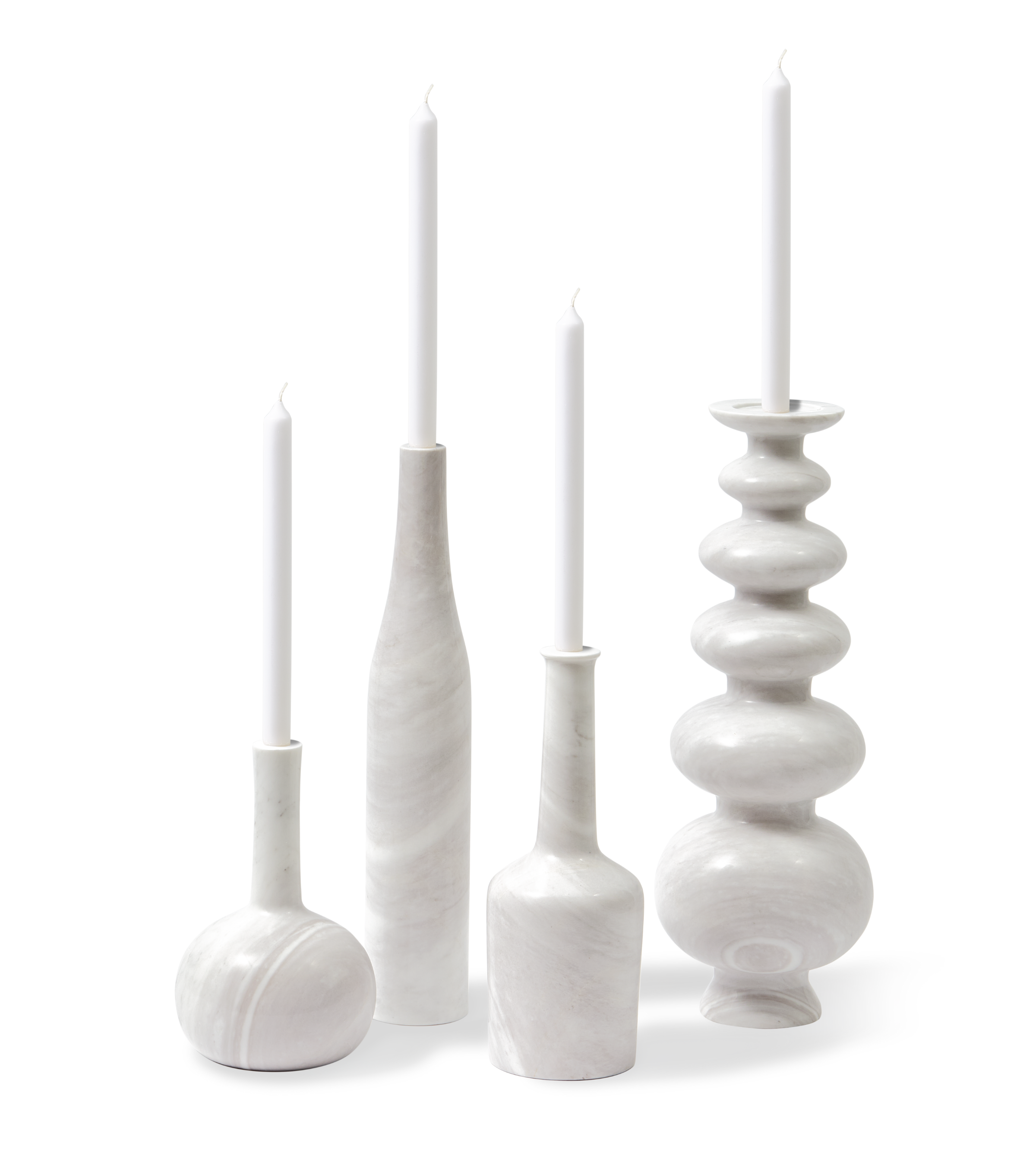 HERITAGE SPHERE white marble candlestick