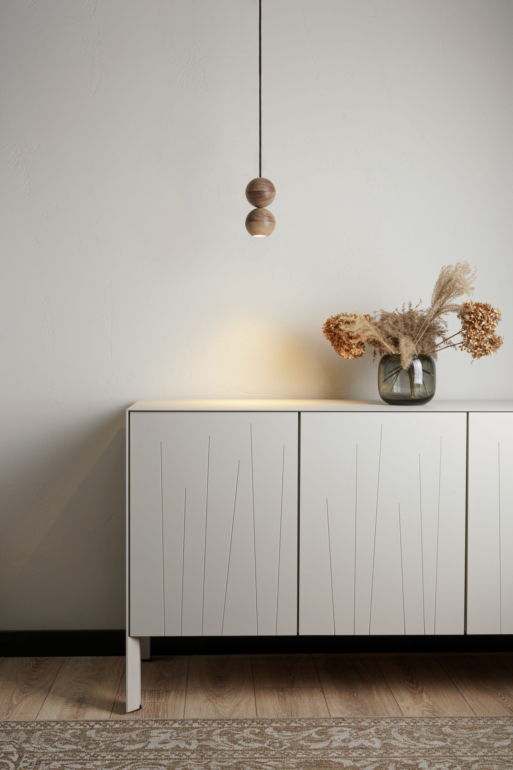 WOODOO pendant lamp in light walnut wood