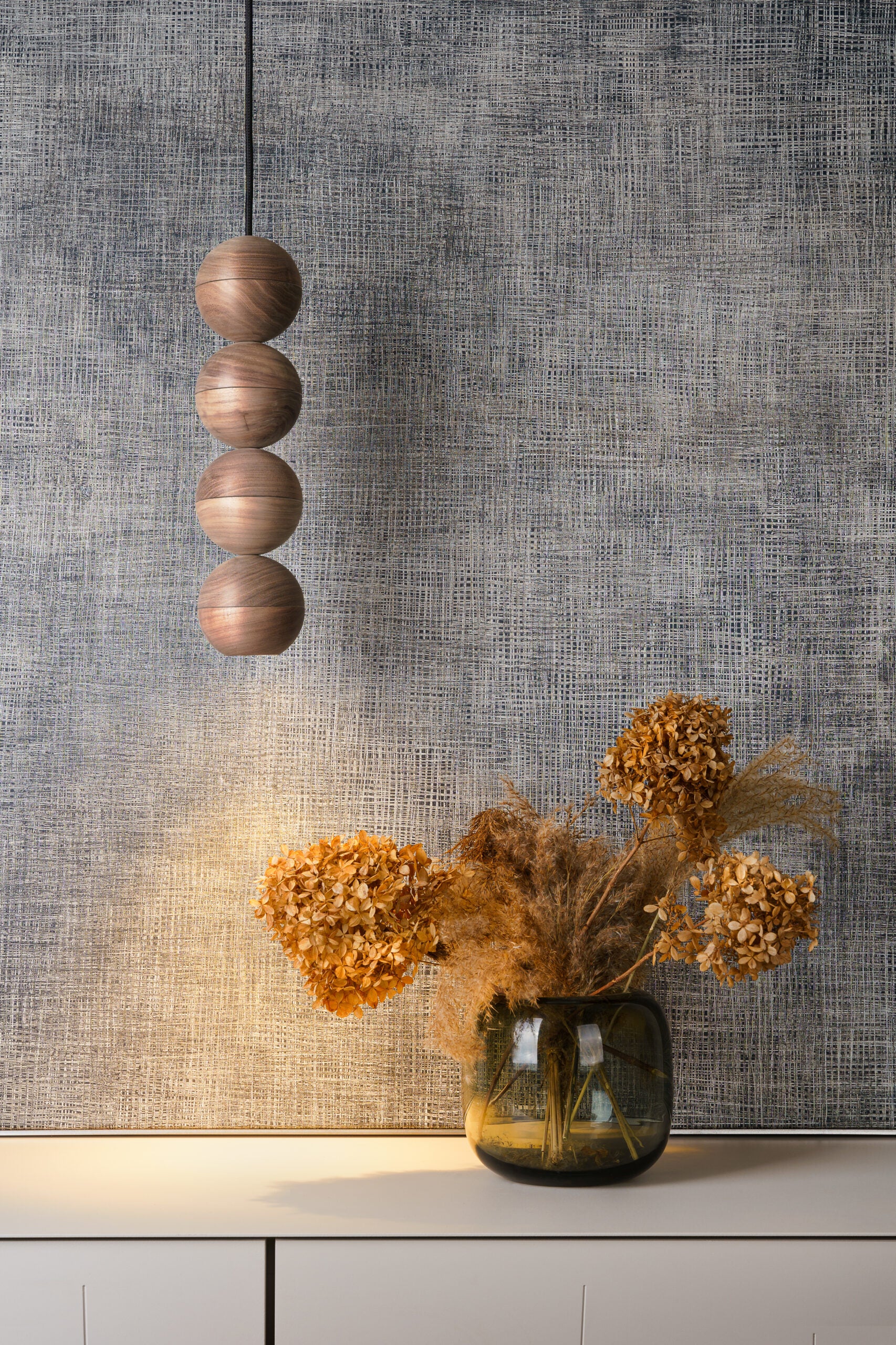 WOODOO pendant lamp in light walnut wood